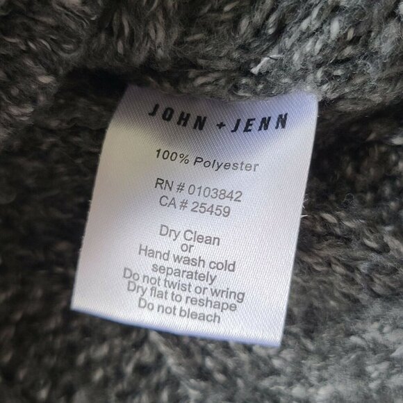 John + Jenn by Line Cable Knit Sweater Marled Gray V-Neck Size Large - Picture 9 of 11